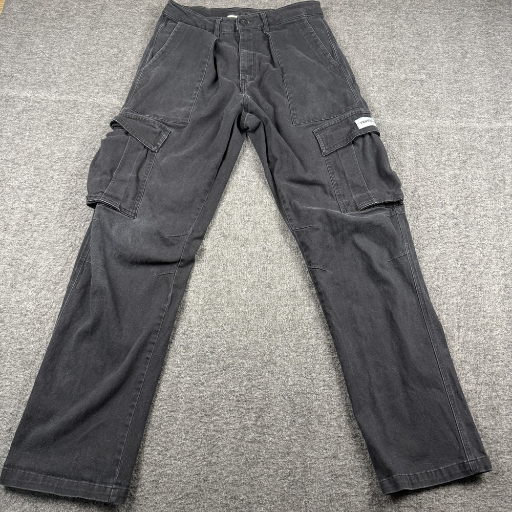 YoungLA Cargo Pants Mens 32x30 Black Stretch Utility Workwear Streetwear Heavy